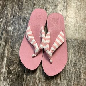Pink Striped Women's Sandals Size 8.5